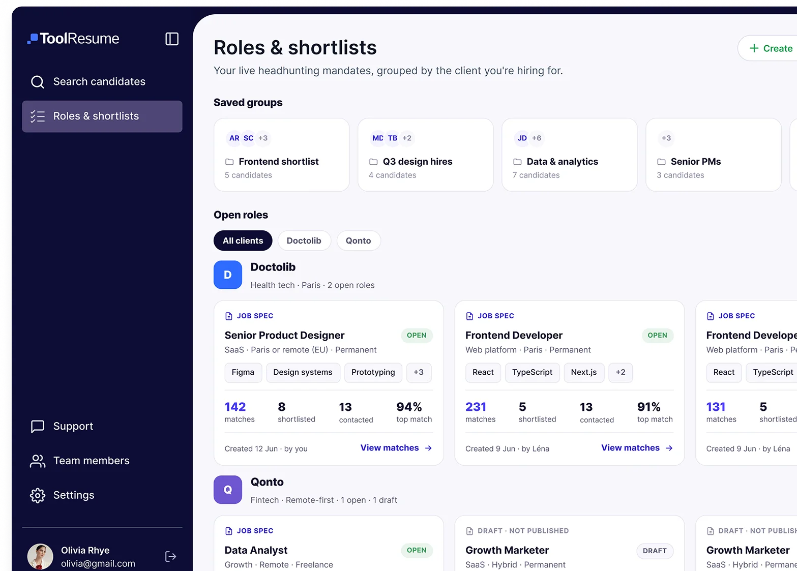 Un unico spazio per ogni posizione che stai cercando